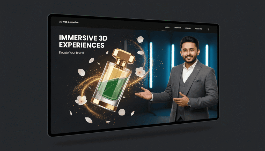 3D Interactive Web Design Prototype Showcase